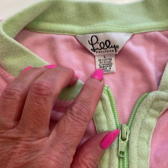 Vintage Lilly Pulitzer Terrycloth Sweatsuit size large white label - Picture 3 of 8